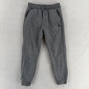 Polo Ralph Lauren Pants Boys 7 Gray Pony Logo Joggers Sweatpants Fleece Knit